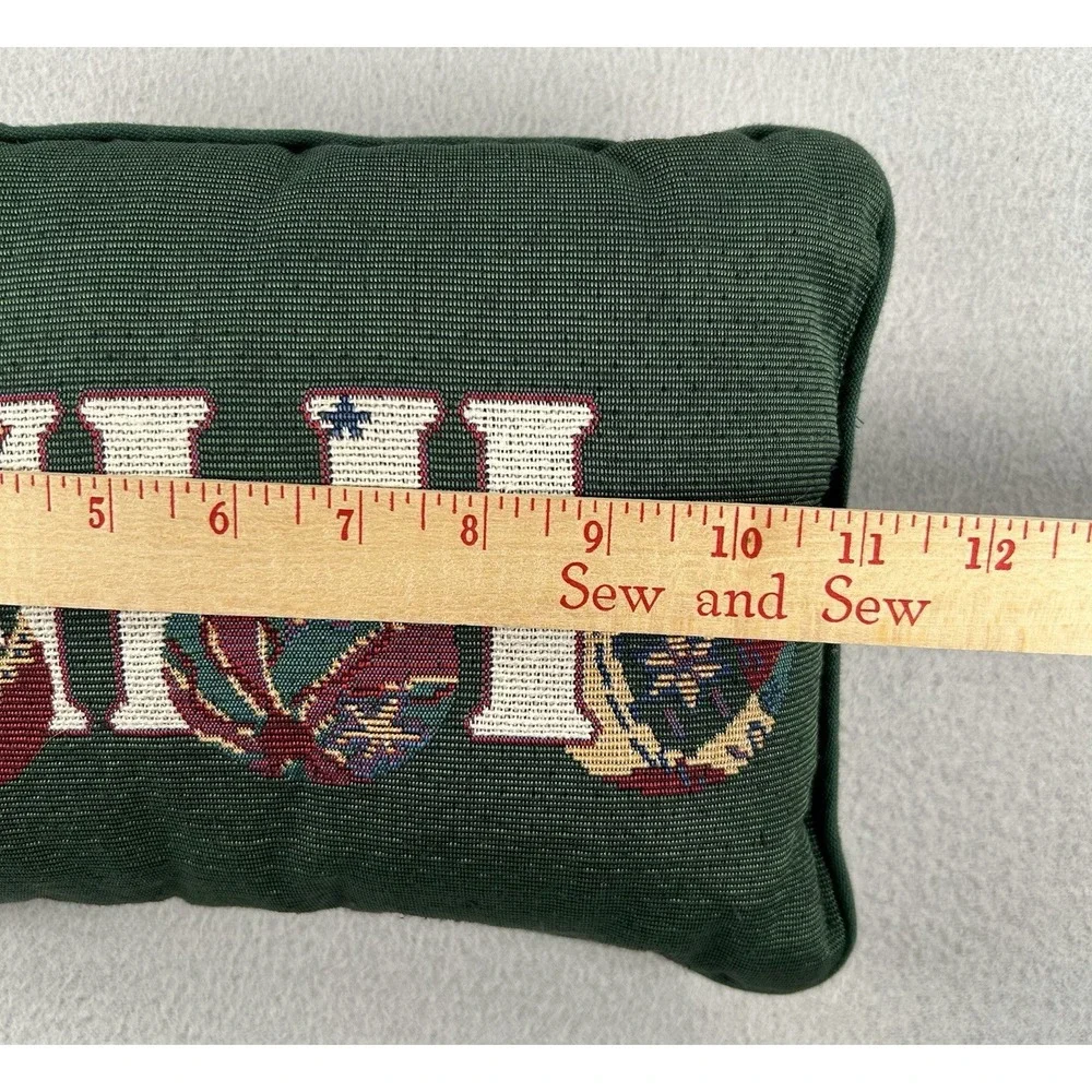 VTG Tapestry Small Christmas Throw Pillow 